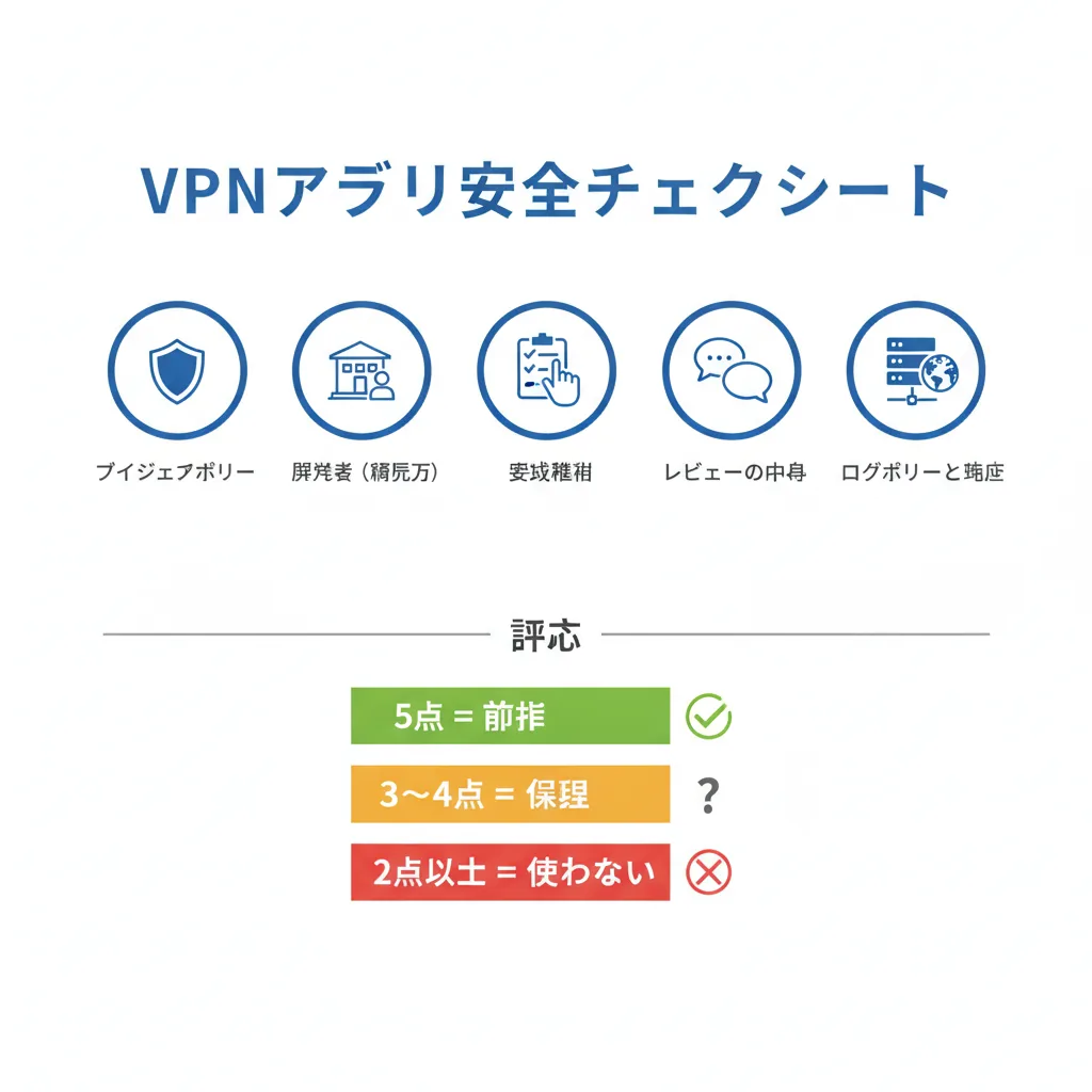iPhone VPNアプリの安全な見分け方｜5項目チェックで危険アプリを避ける【2026年版】 – 画像4