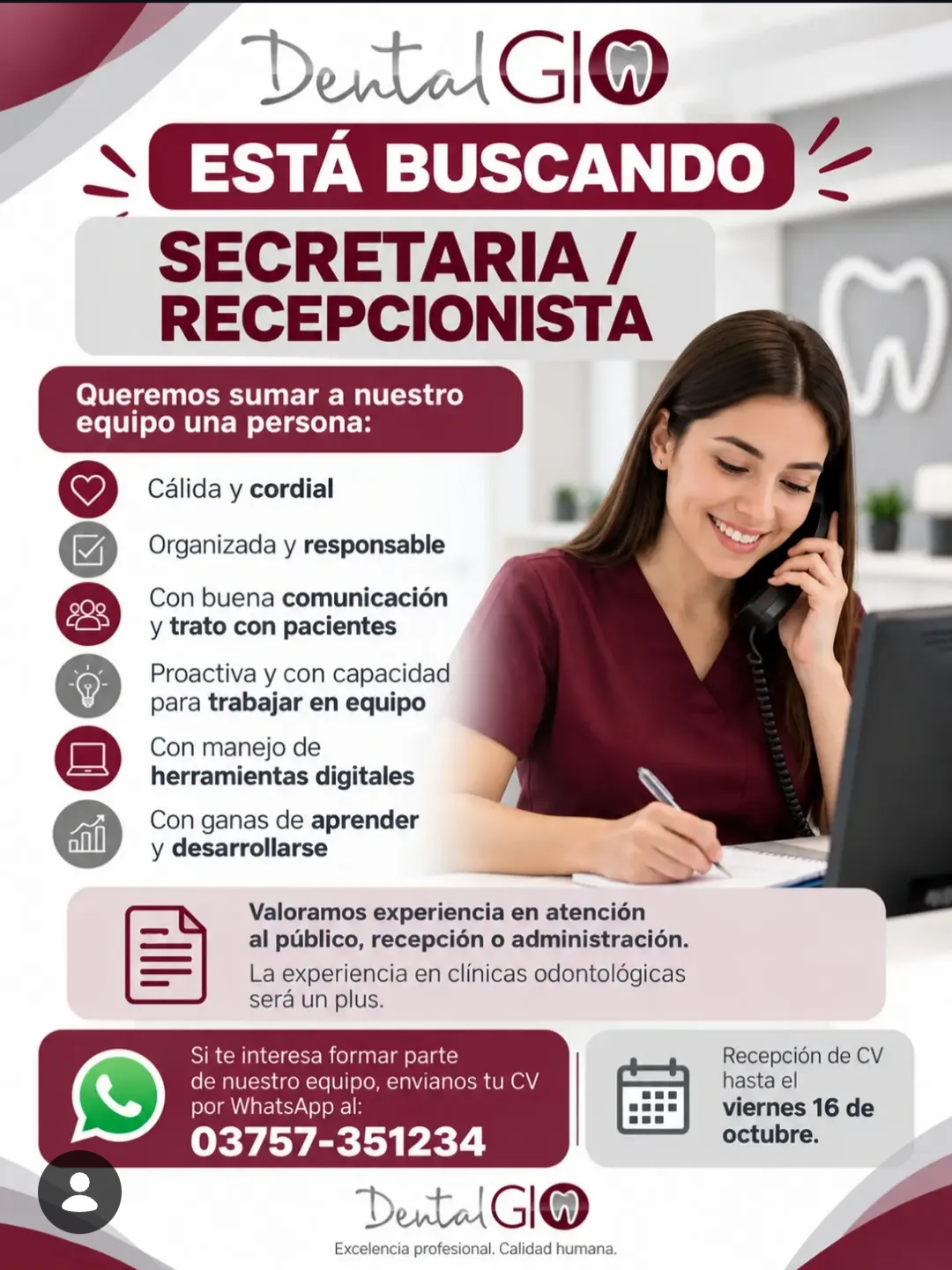 Se Busca Secretaria/ Recepcionista en Puerto Iguazú