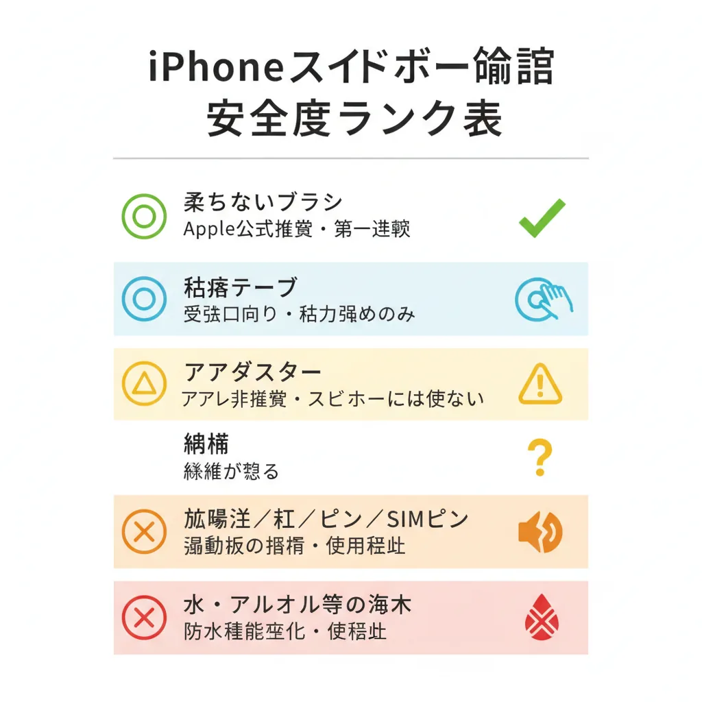 iPhoneスピーカーのホコリ詰まりを自分で掃除する方法｜修理前に試す安全手順 – 画像4