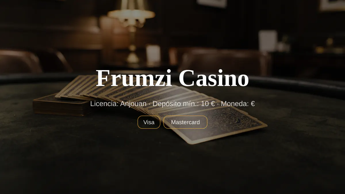 Frumzi Casino — bono de bienvenida 100% hasta 500 € + 200 FS, pagos: Visa, Mastercard, Skrill, Neteller, Paysafecard Frumzi Casino — bono de bienvenida 100% hasta 500 € + 200 FS, pagos: Visa, Mastercard, Skrill, Neteller, Paysafecard