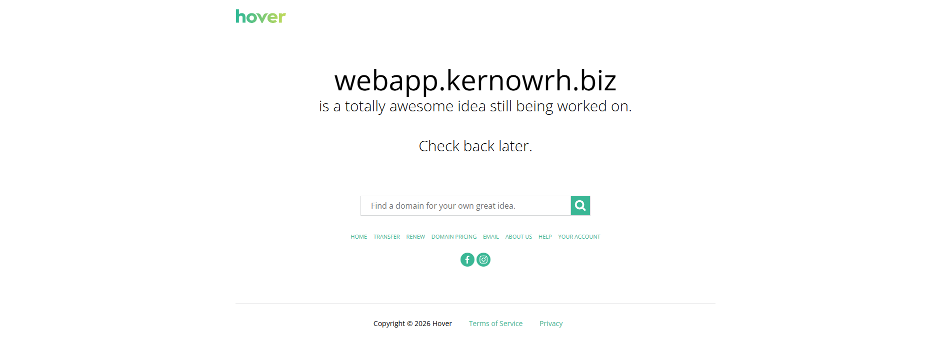 Stored capture of webapp.kernowrh.biz