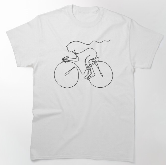 Cool Bike Girl Sketch Drawing Funny Cyclist Tee Unisex T-Shirt