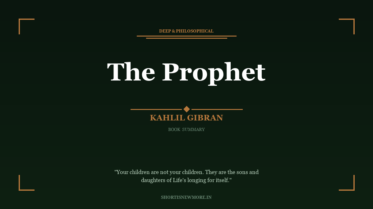 The Prophet — Kahlil Gibran — Book Summary | shortisnewmore.in