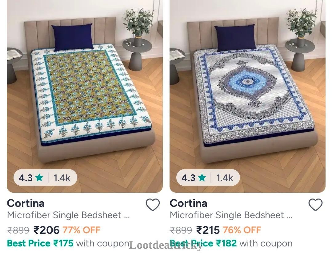 Cortina Bedsheets Starting – Lowest Price Get 70% OFF Today Cortina Bedsheets Starting – Lowest Price Get 70% OFF Today