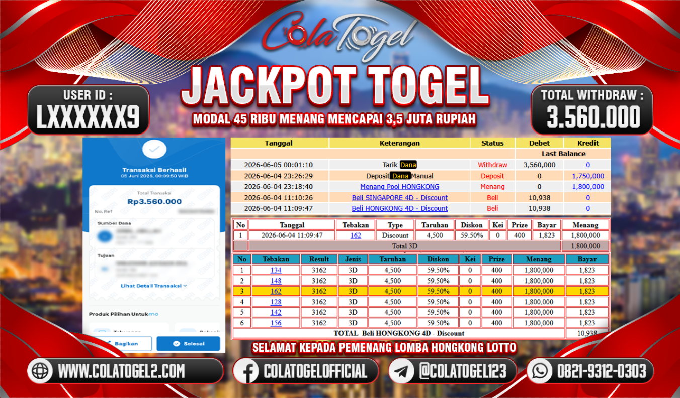 JACKPOT HONGKONG LOTTO!!