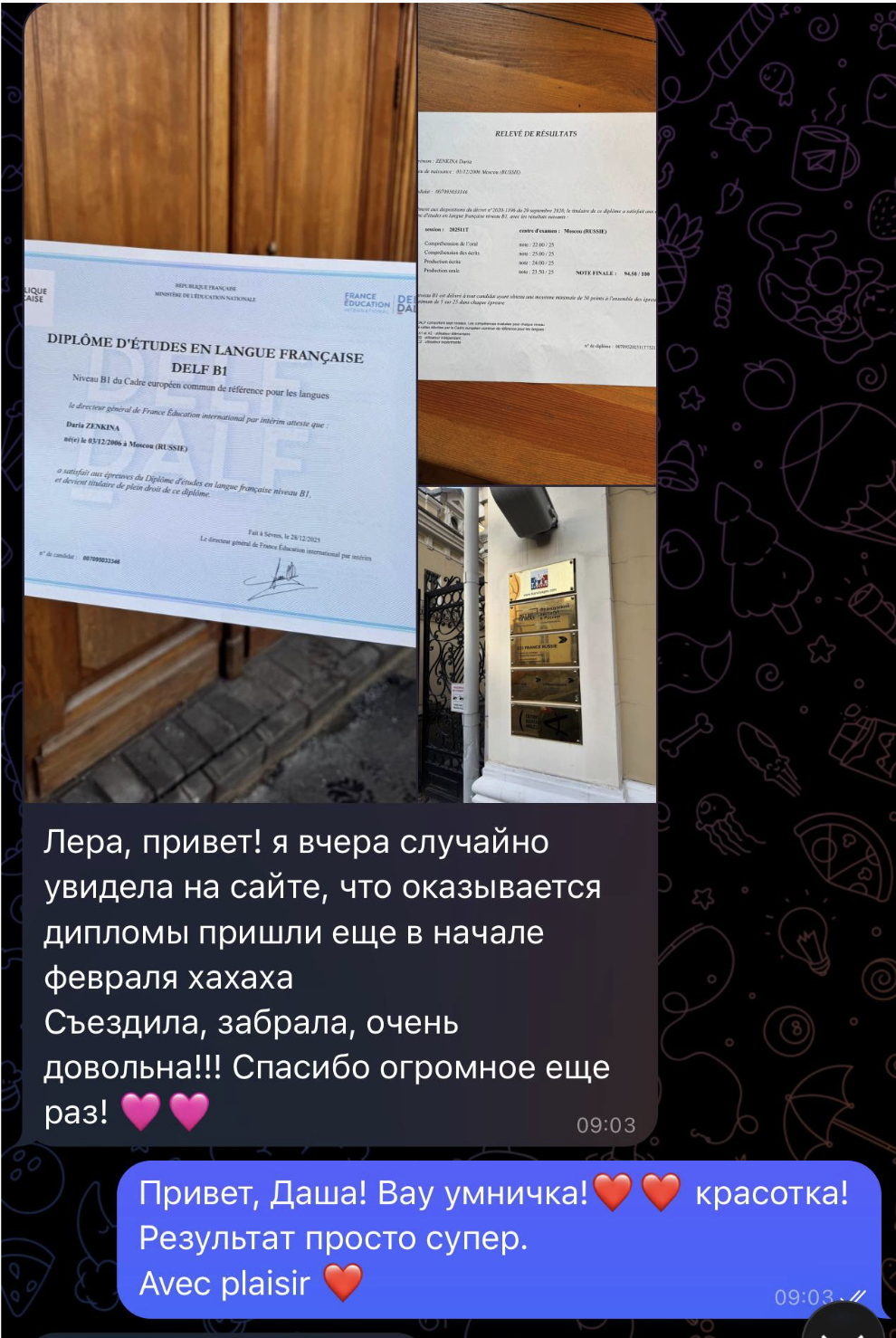 Результат ученика