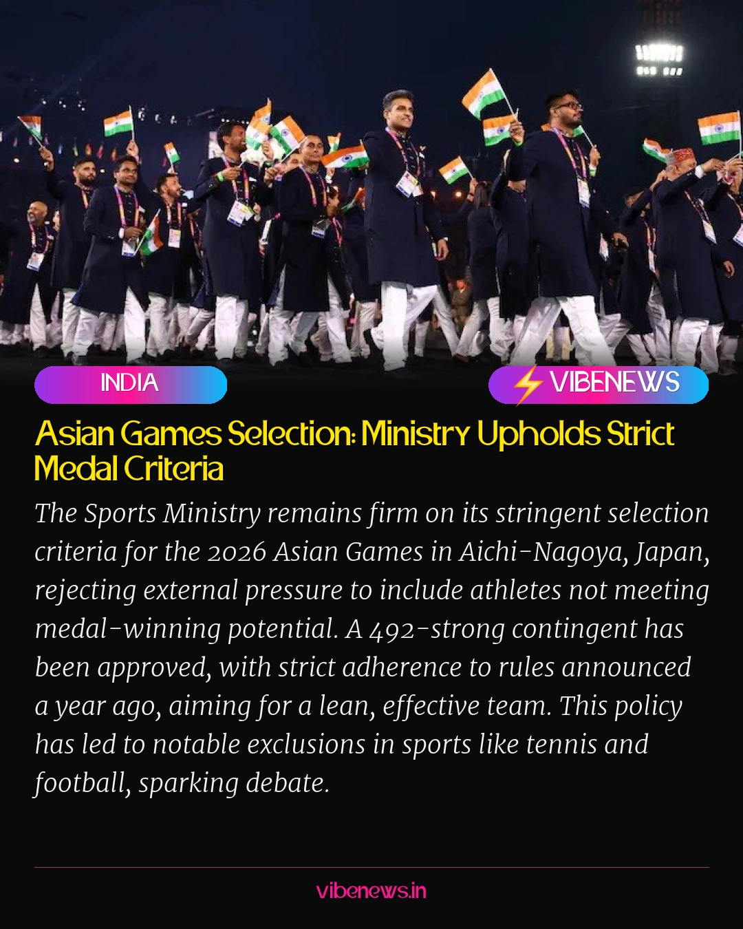 Asian Games Selection: Ministry Upholds Strict Medal Criteria
