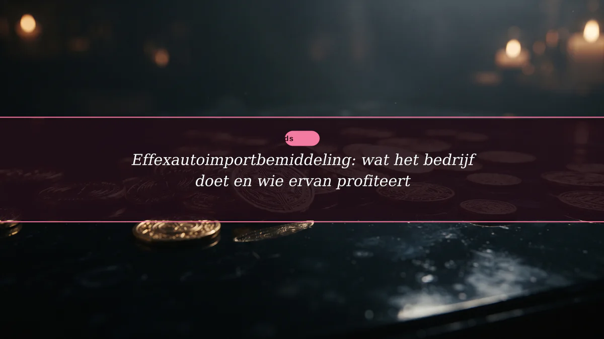 Effexautoimportbemiddeling: wat het bedrijf doet en wie ervan profiteert