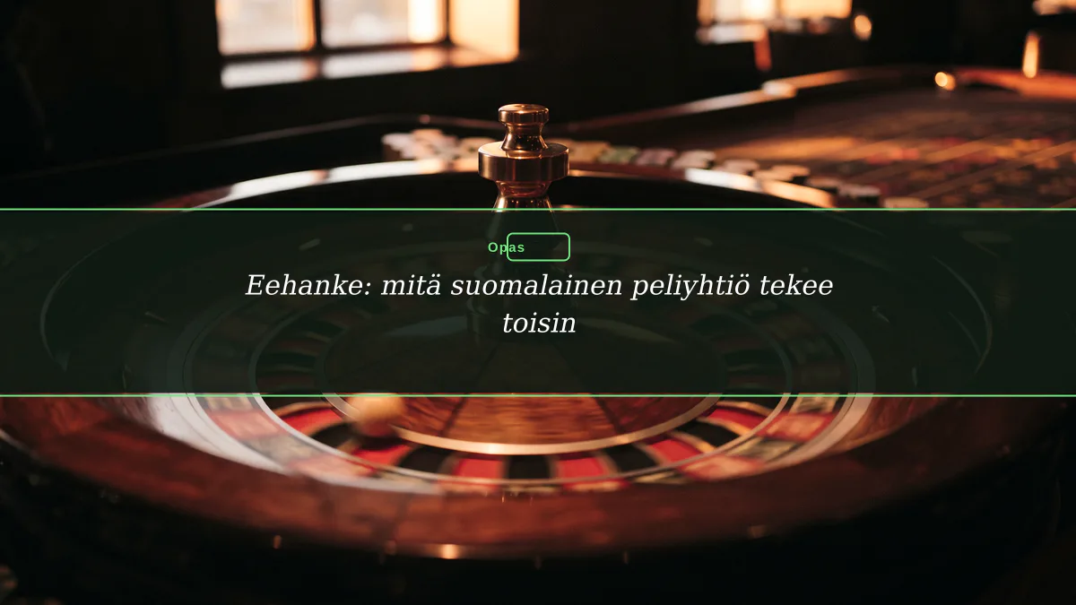 Eehanke: mitä suomalainen peliyhtiö tekee toisin