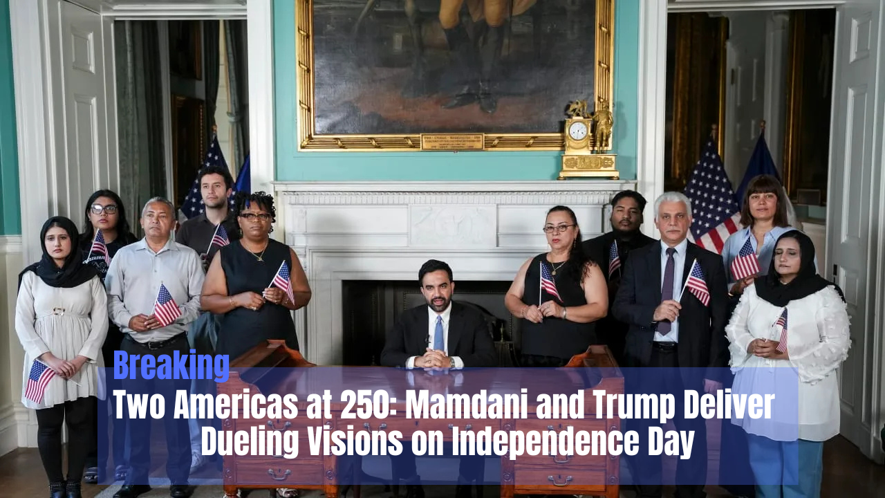Mamdani and Trump deliver dueling America 250 speeches