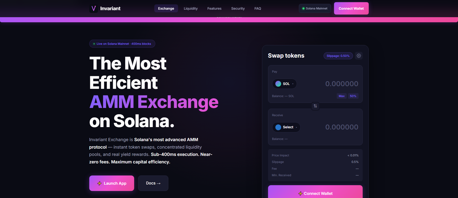 Forensic screenshot of invariant-exchange.com showing the phishing page layout