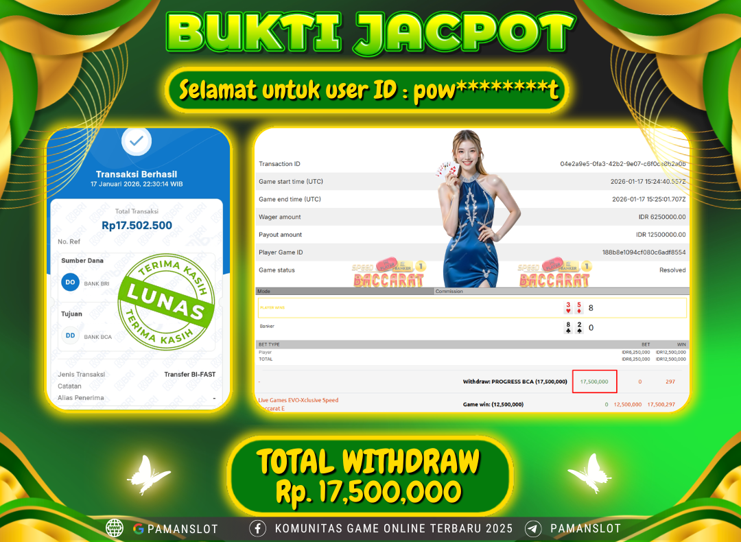 PAMANSLOT JACKPOT Game Live Games EVO-Xclusive Speed Baccarat E Rp.17,500,000- LUNAS
