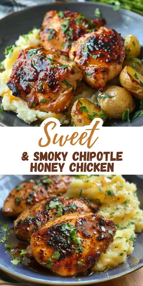 Chipotle Honey Chicken Thighs with Smoked Gouda Mashed Potatoes