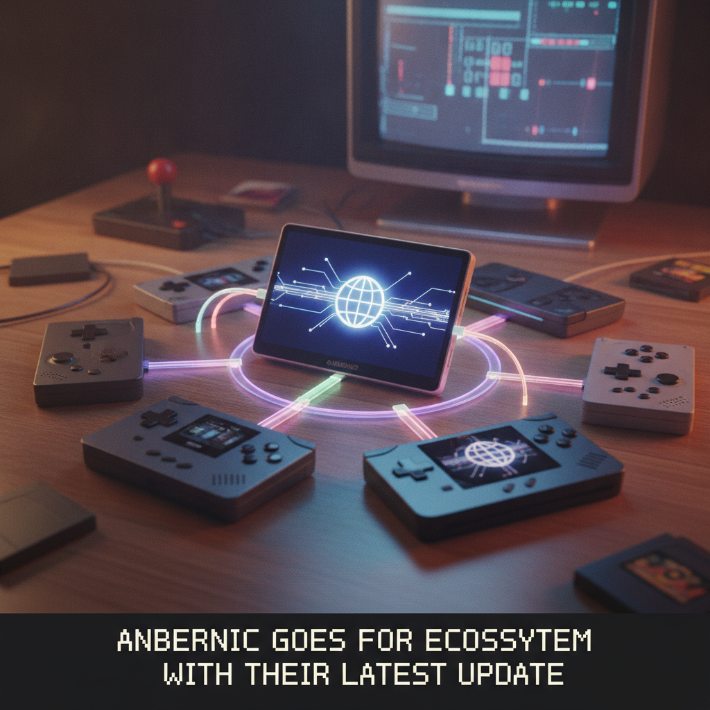 An Anbernic retro handheld device with a new user interface
