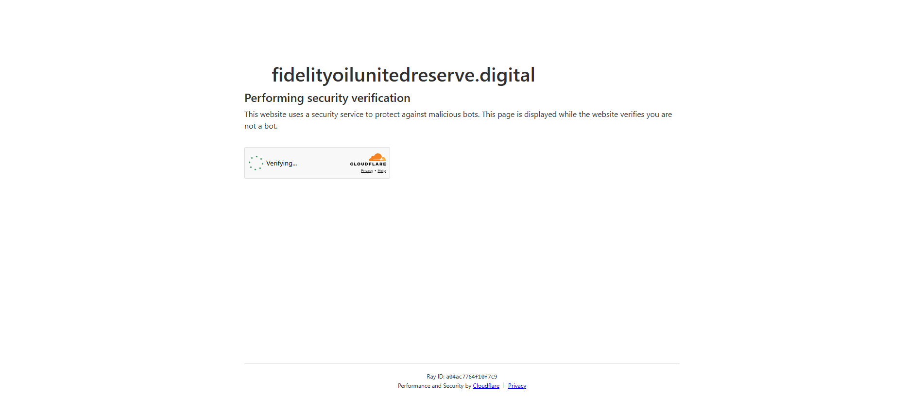 Stored capture of fidelityoilunitedreserve.digital