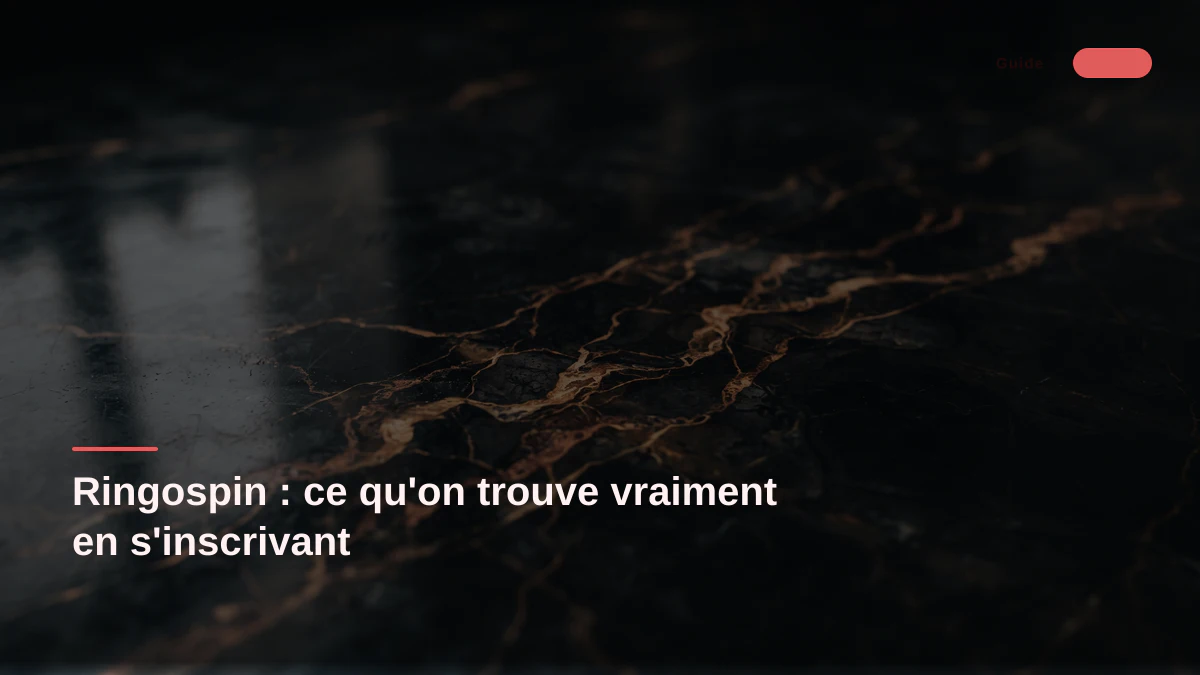 Ringospin : ce qu'on trouve vraiment en s'inscrivant