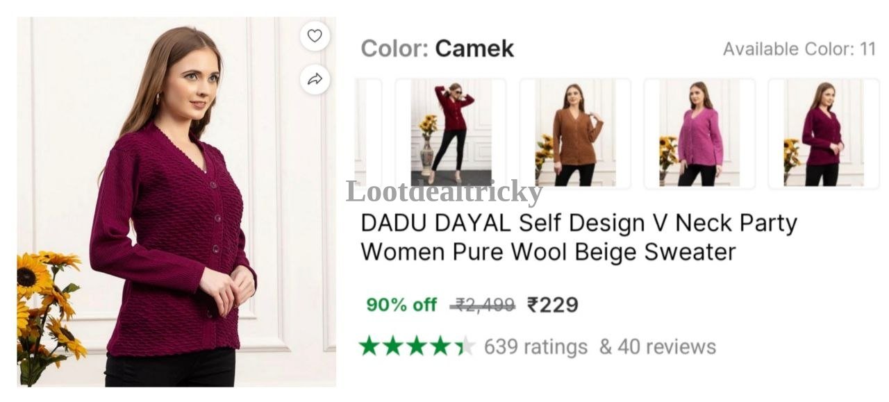 Women Wool Sweater – Just ₹229 | Loot Deal