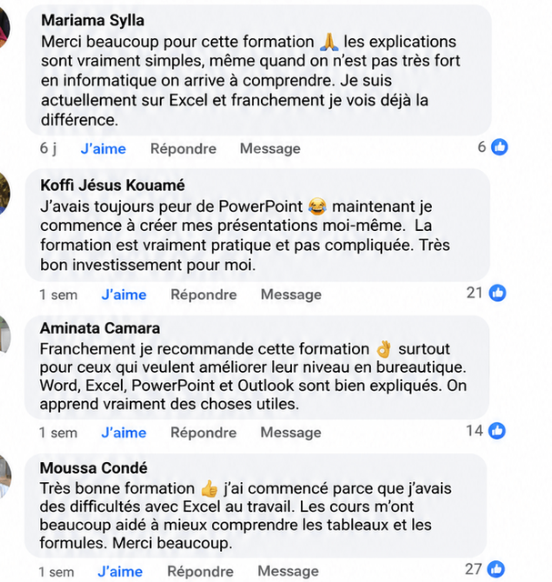 Témoignage d'un apprenant de Bureautique Pro (2)