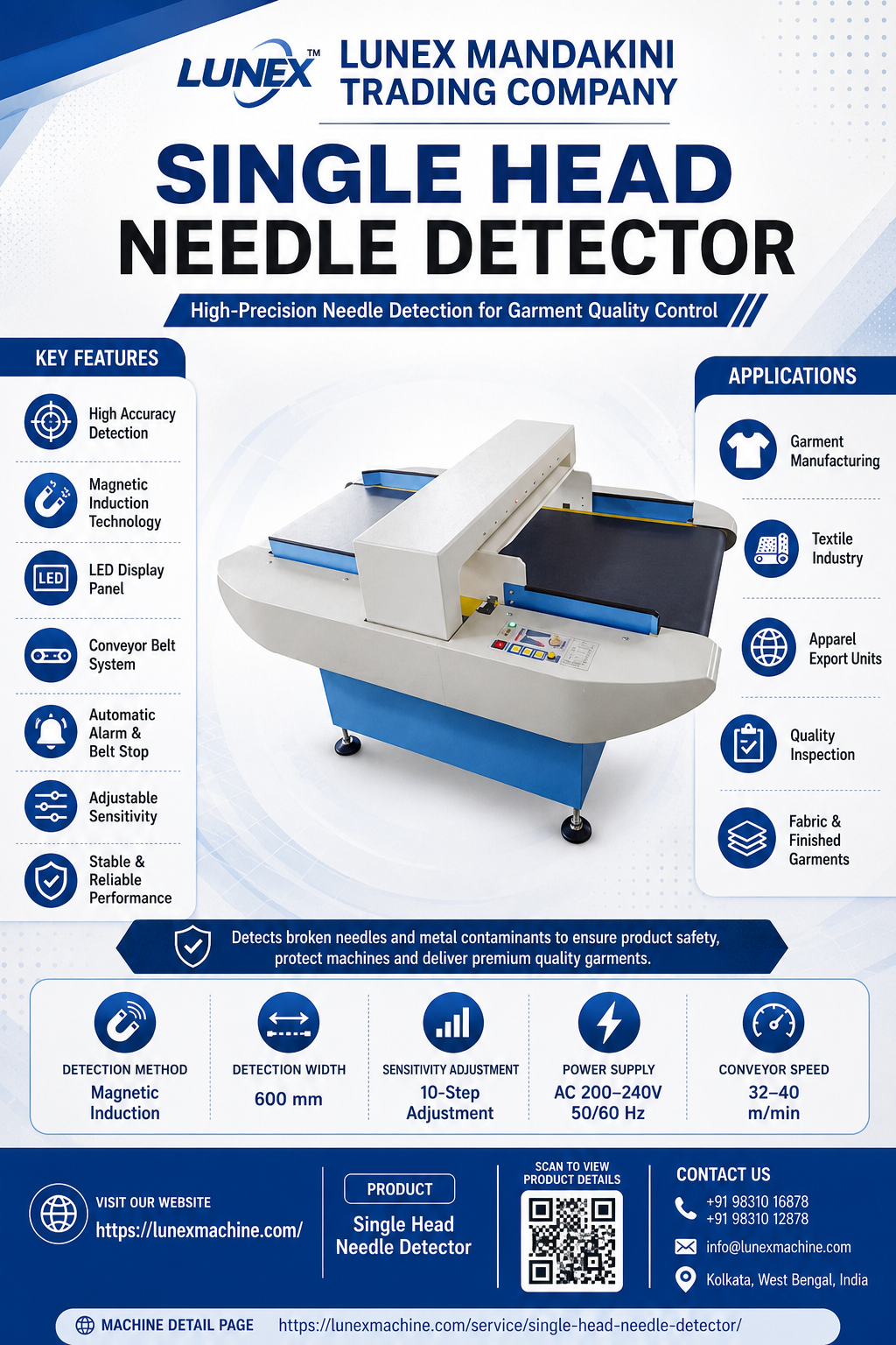 Single Head Needle Detector