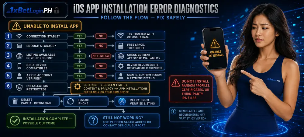 iOS App Installation Error Diagnostics Flowchart