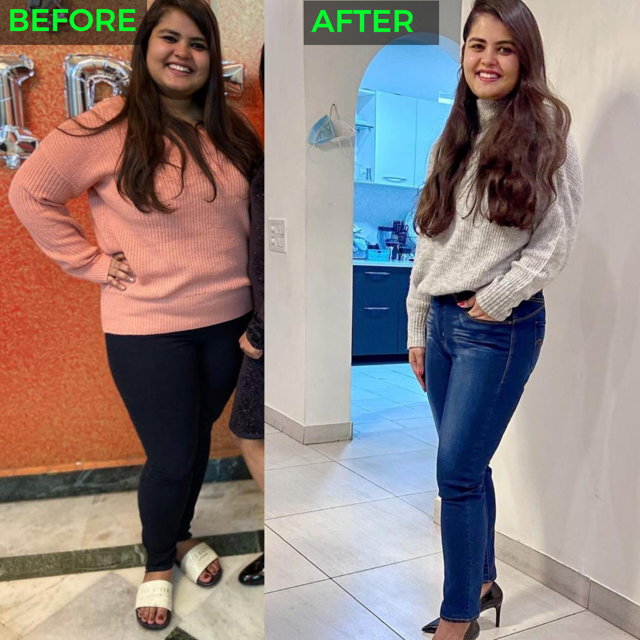 Tanya's before and after transformation