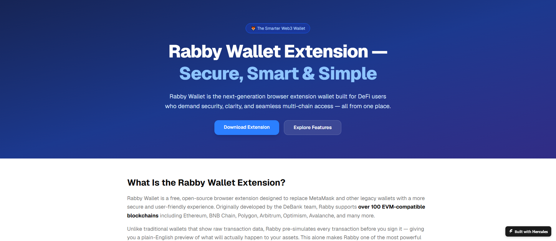 Stored capture of rabbyextension.onhercules.app