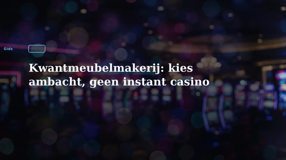 Kwantmeubelmakerij: kies ambacht, geen instant casino
