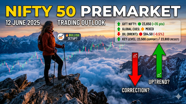 Nifty premarket analysis 12 June 2026 | GIFT Nifty 23,455