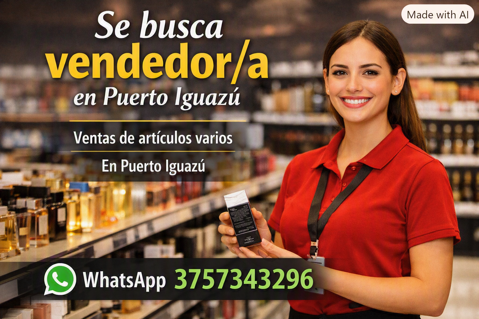 Se Busca Vendedor / a en Puerto Iguazú