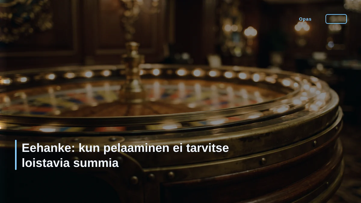 Eehanke: kun pelaaminen ei tarvitse loistavia summia