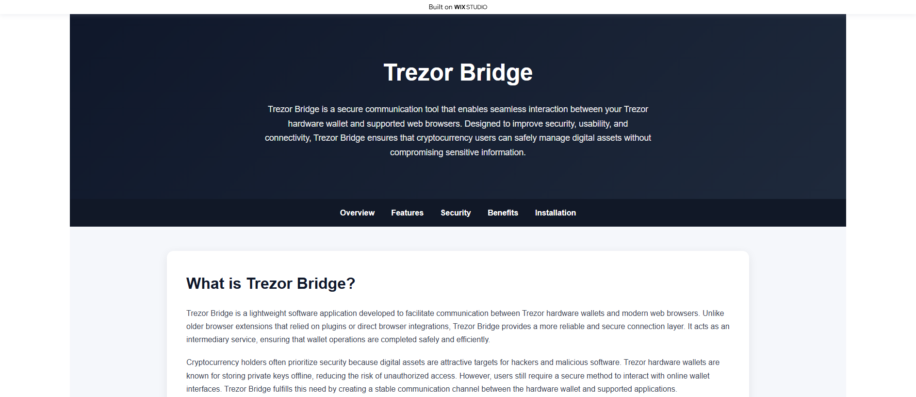 Stored capture of appbridge-trez.wixstudio.com