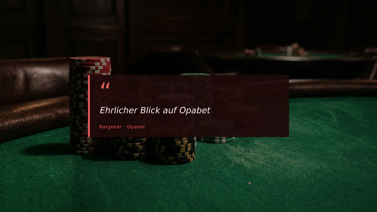 Ehrlicher Blick auf Opabet