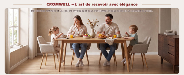 Lot de 2 fauteuils de salle à manger CROMWELL beige