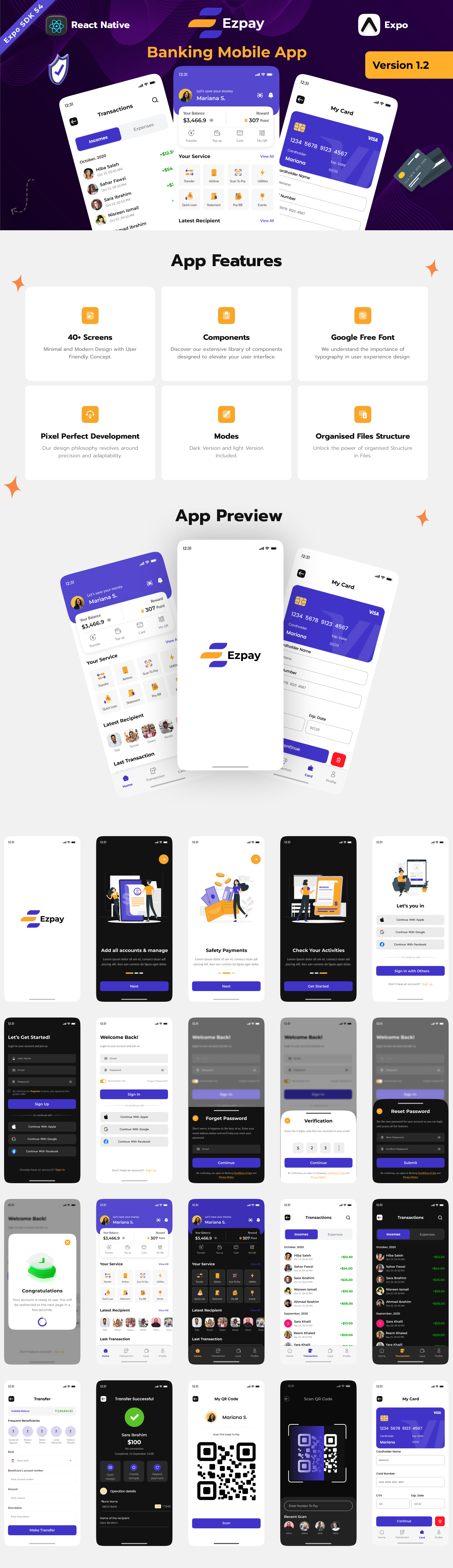 Ezpay | Banking & Finance React Native Expo Template