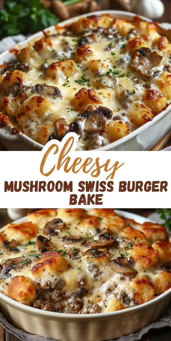 Easy Mushroom Swiss Burger Casserole for Cozy Family Dinners