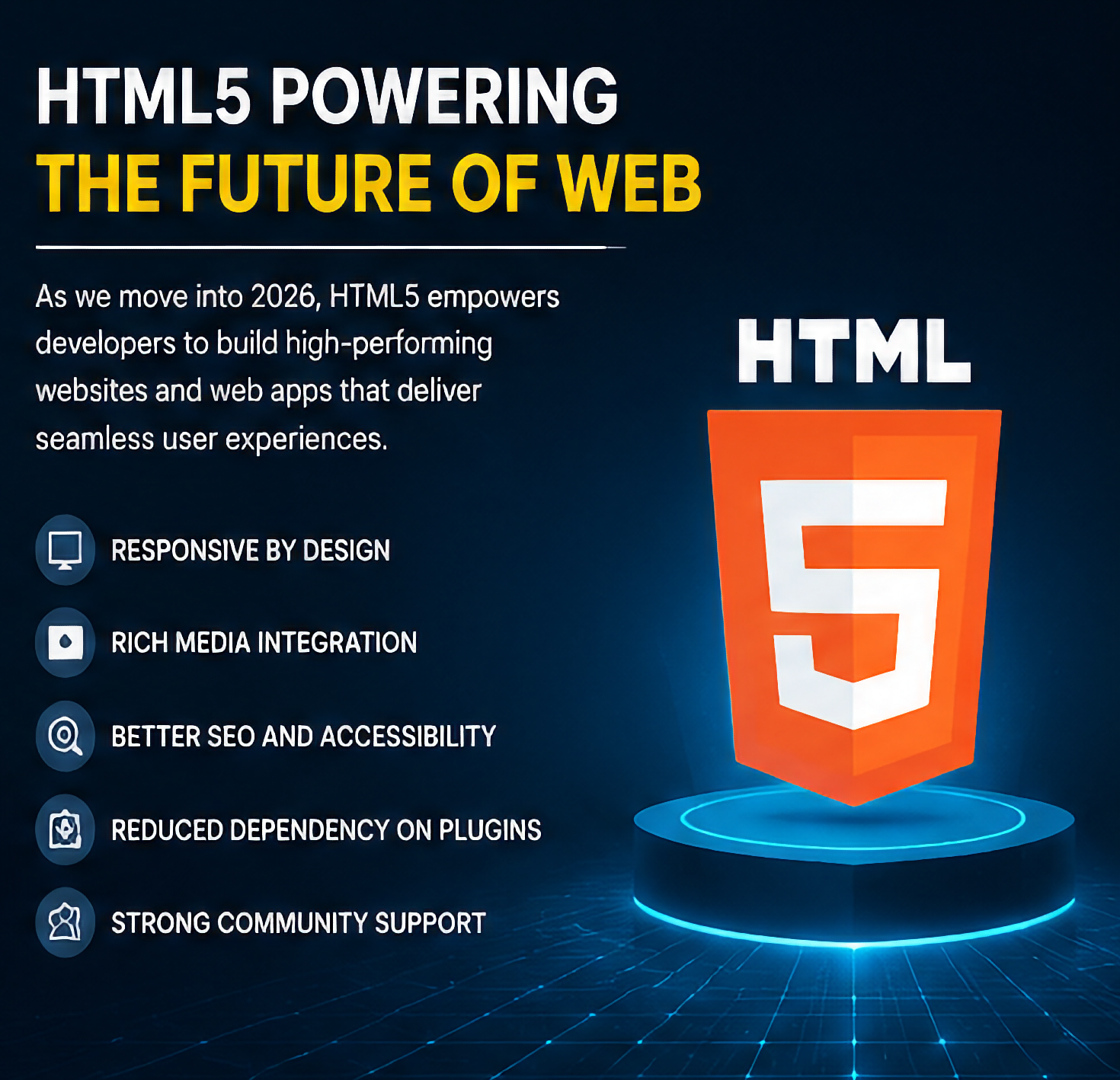 HTML5 Powering the Future of Web infographic