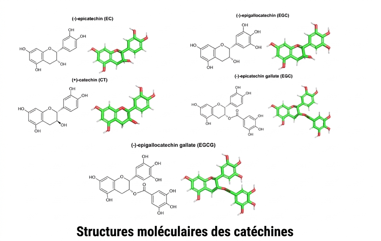 Illustration d'un cœur humain stylisé avec des éléments de thé vert, symbolisant les bienfaits cardiovasculaires.