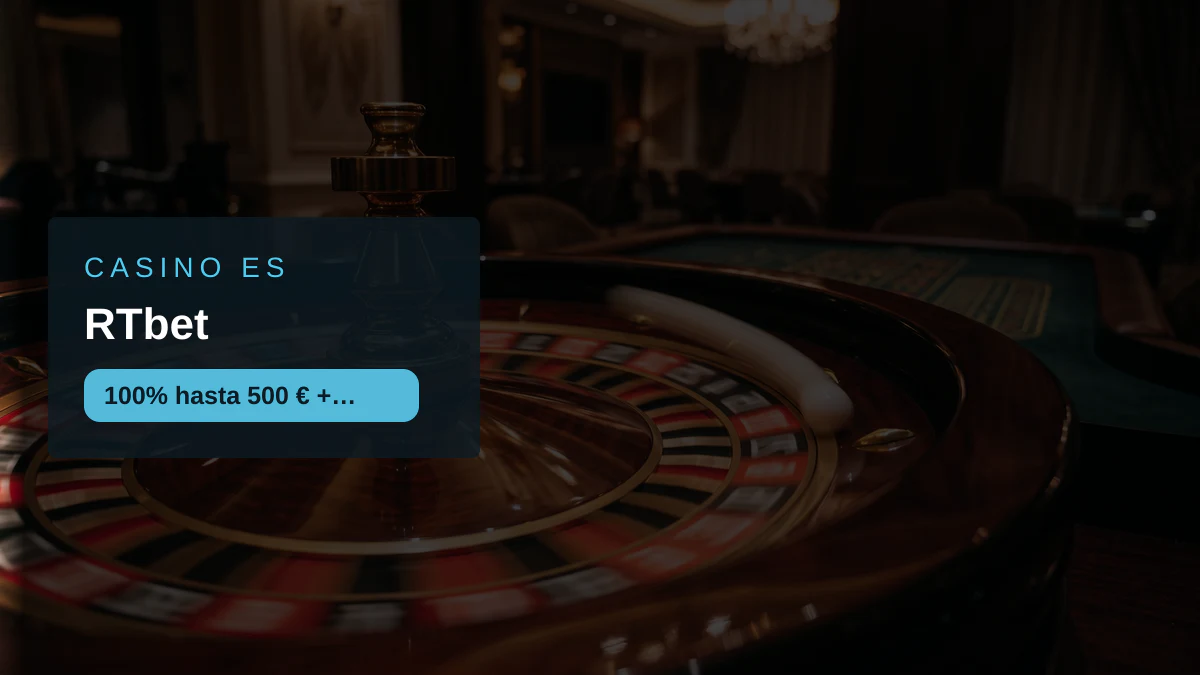 RTbet casino — bono de bienvenida 100% hasta 500 € + 20 FS, pagos: Visa, Mastercard, Skrill, Neteller, Paysafecard