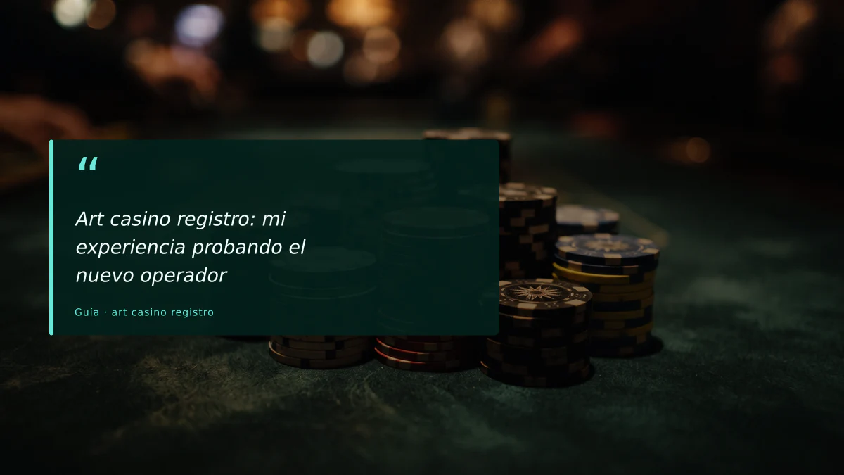 Art casino registro: mi experiencia probando el nuevo operador