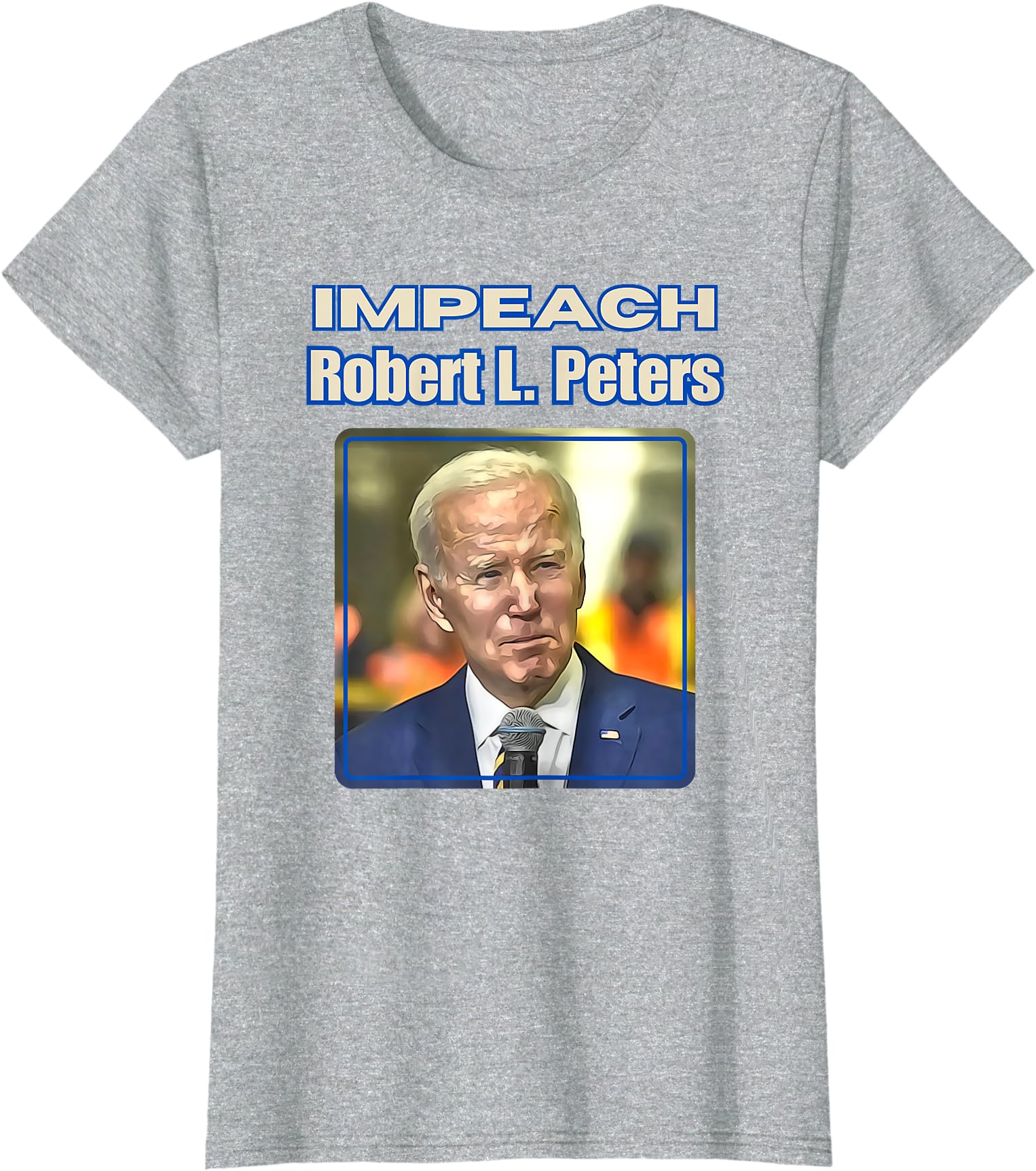 Funny Impeach Robert L Peters Anti Biden Pro-Trump Ladies’ Crewneck T-Shirt