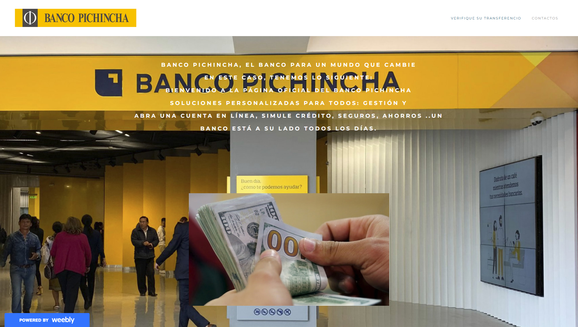 Stored capture of banco-pichincha.weebly.com
