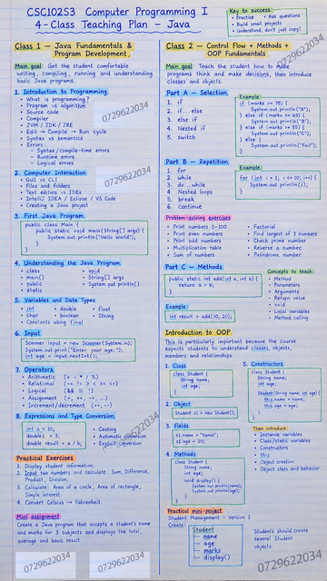 Java 1 2 Handwritten Java Programming Study Plan Sri Lanka Class Tution Notes.png