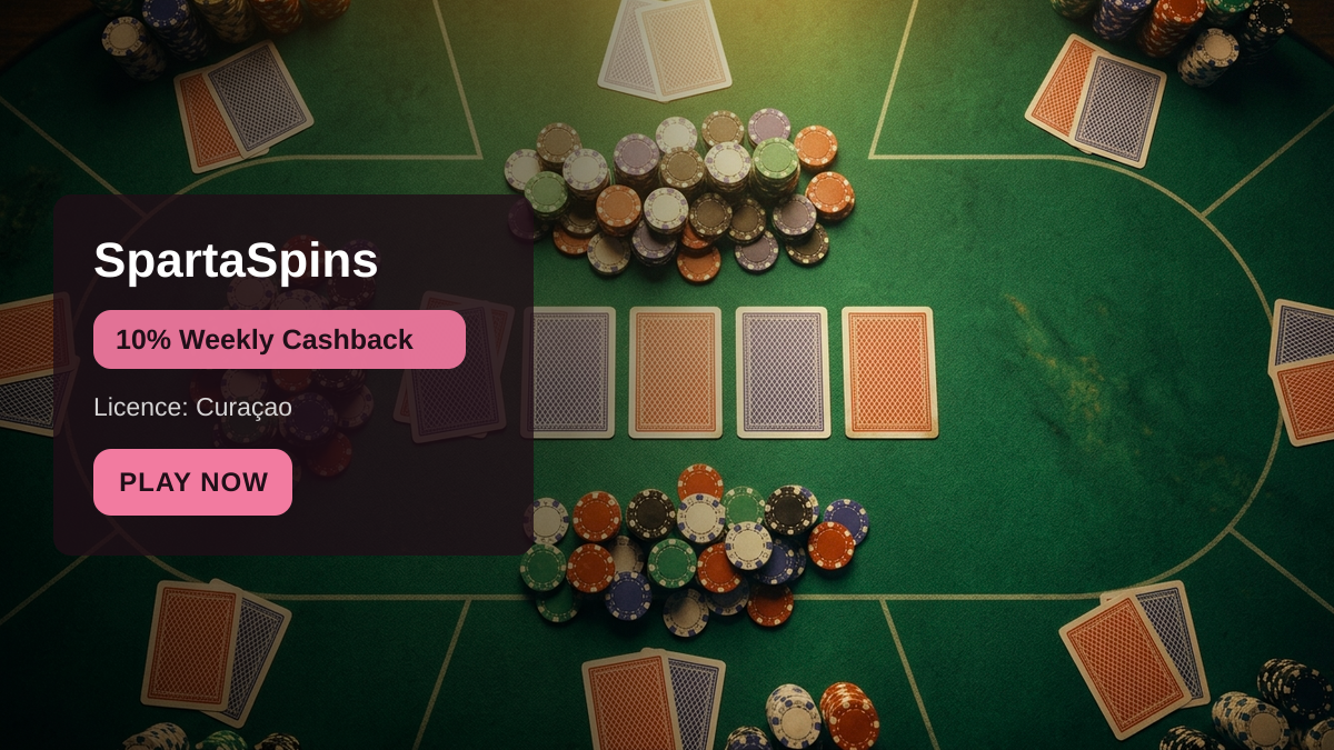 SpartaSpins casino — welcome bonus 10% Weekly Cashback, payments: Visa, Mastercard, Skrill, Apple Pay, Bitcoin