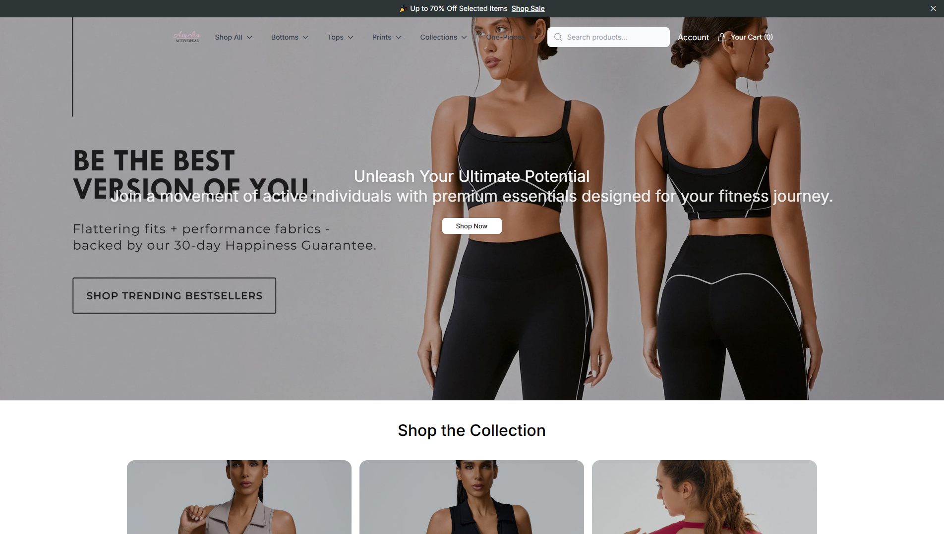 Stored capture of ameliaactivewearhq.shop