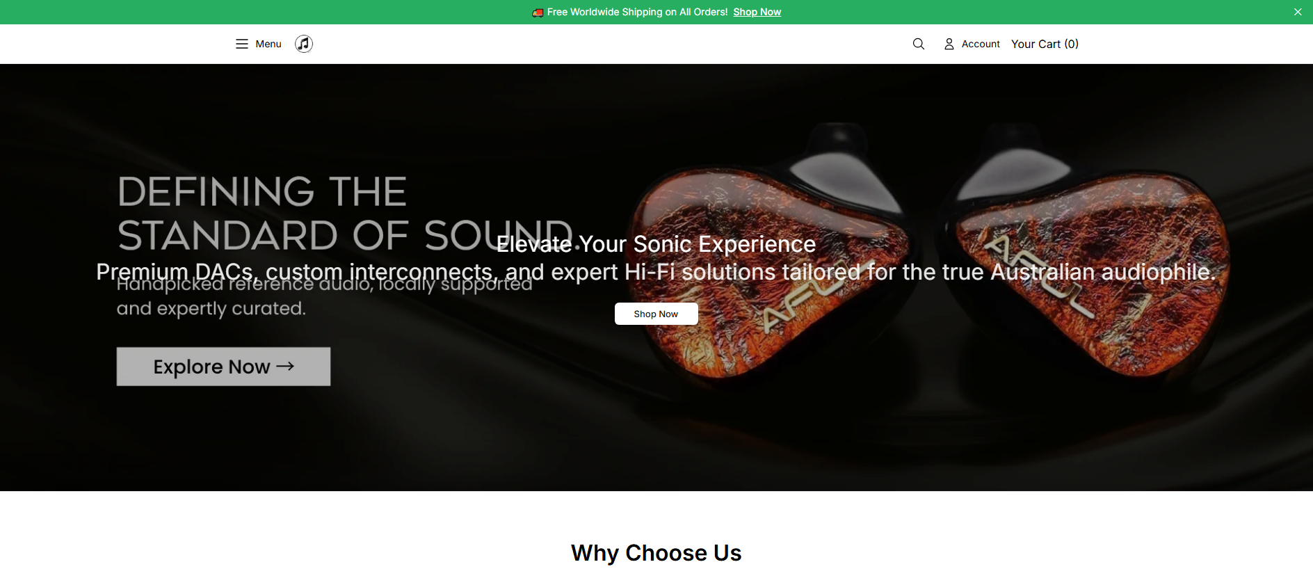Stored capture of audiophileshophq.shop