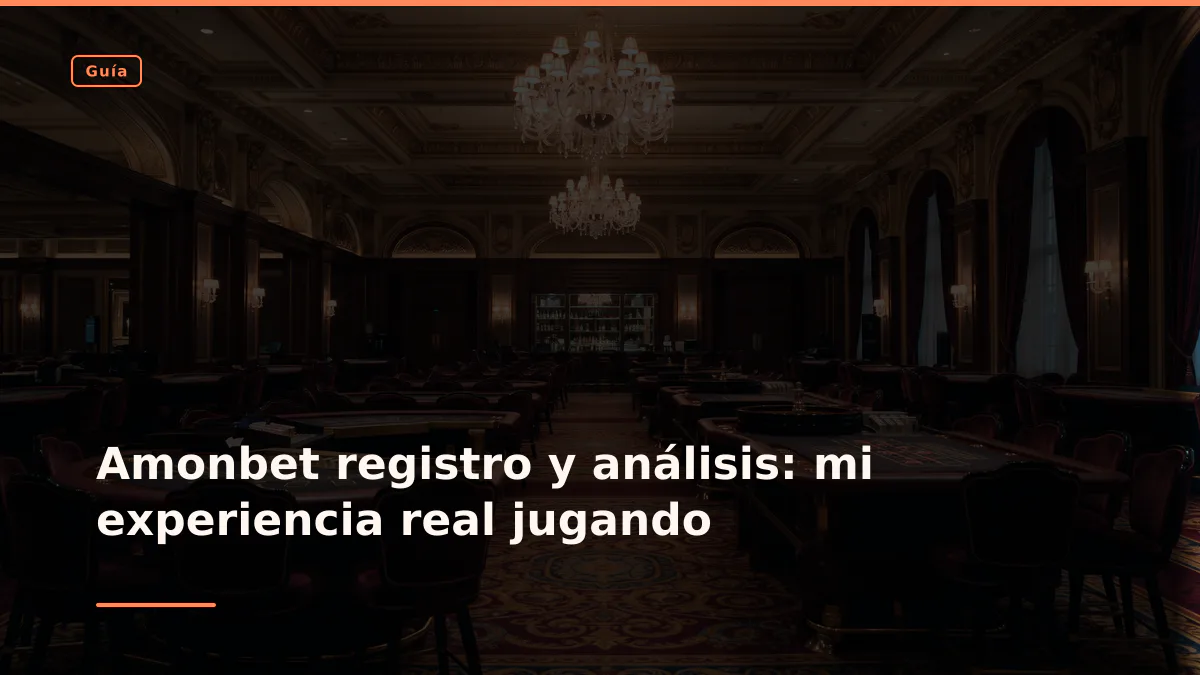 Amonbet registro y análisis: mi experiencia real jugando