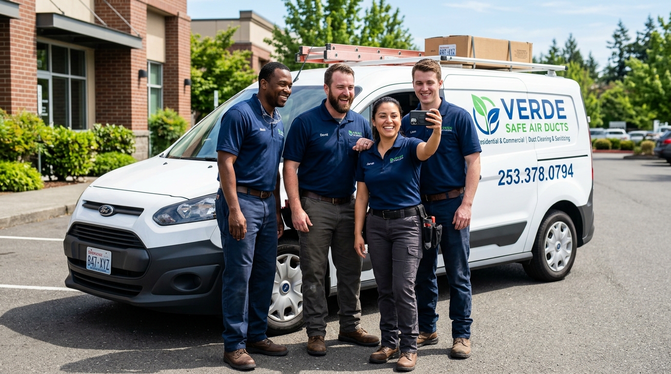 Verde Air Duct Cleaning technicians at work in Tacoma WA
