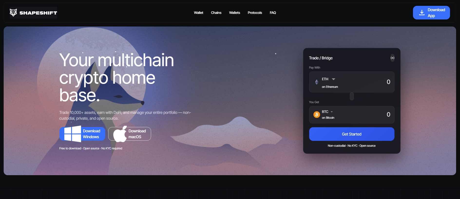 Stored capture of shapeshift-desktop.com