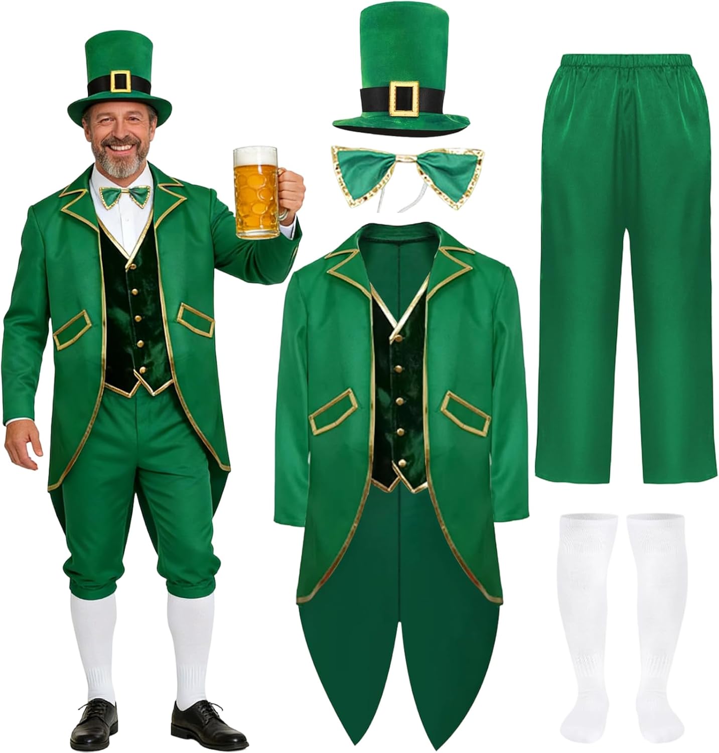 Green Leprechaun Men Costume St. Patrick