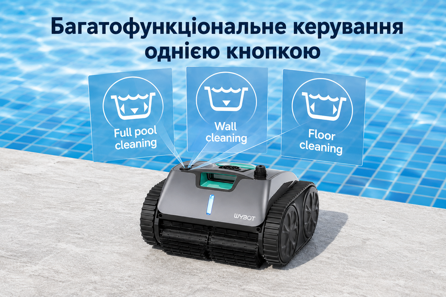 Робот пилосос Wybot C1 Pro очищення басейну